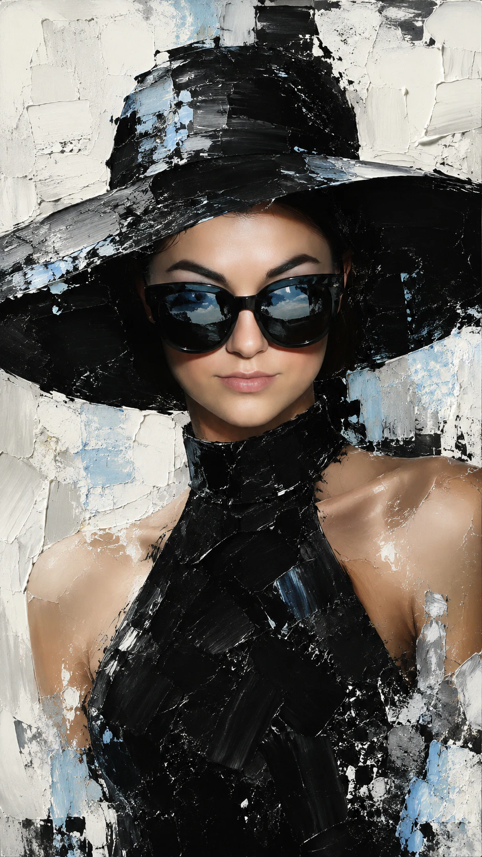 Fashion editorial portrait в mixed-media impasto стиле result 4