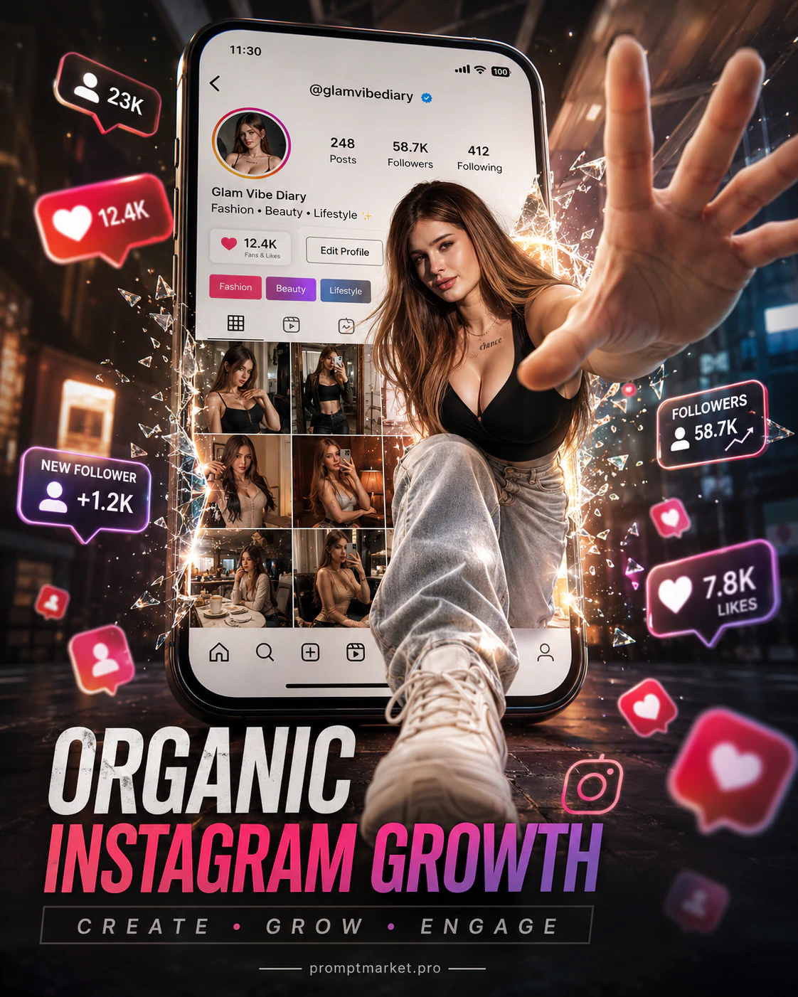 Персонаж выходит из соцсети — Instagram / TikTok Poster result 4
