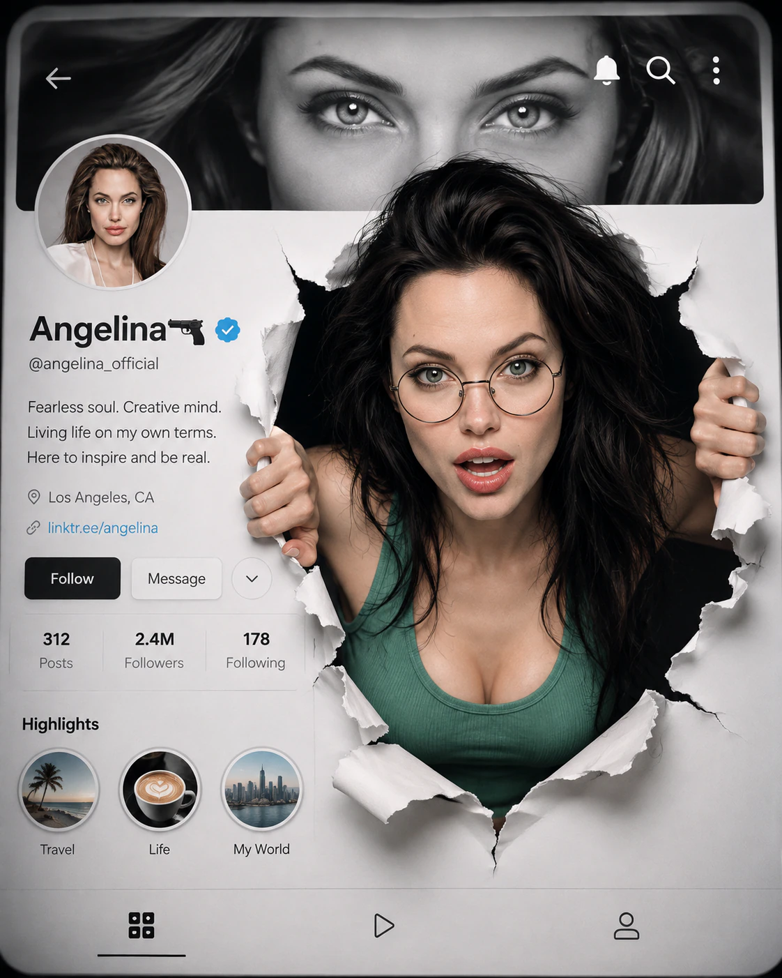 Social Media Profile Breakout — персонаж выходит из экрана result 4