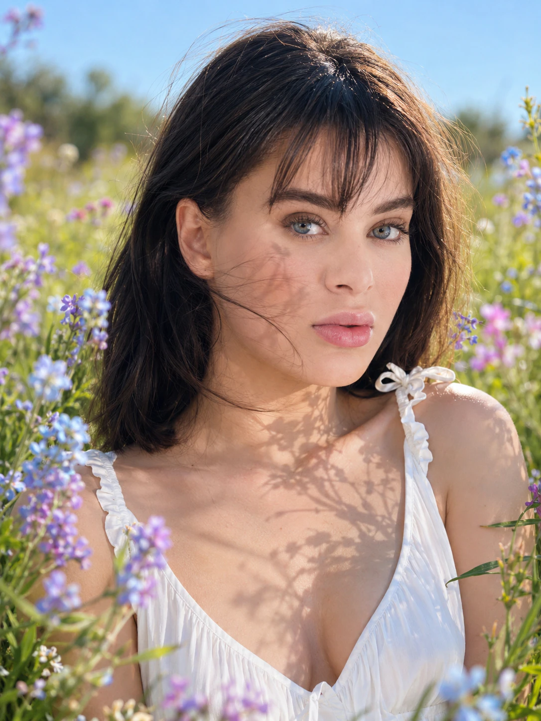 A Glance in Flowers — летний портрет с цветочными тенями result 4